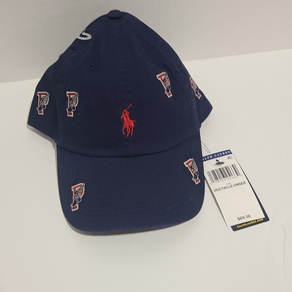 Polo Ralph Lauren All Over Pony P Logo Hat Navy NWT MSRP